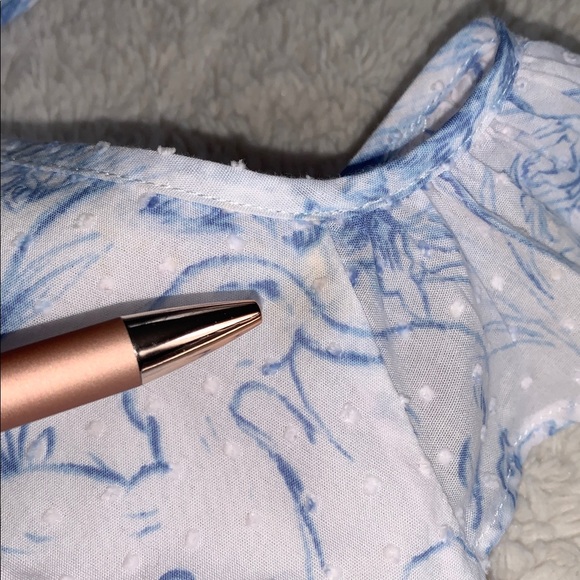 GAP Blue & White Wrap Dress 6-12M Ducks and Floral Print - Picture 13 of 14